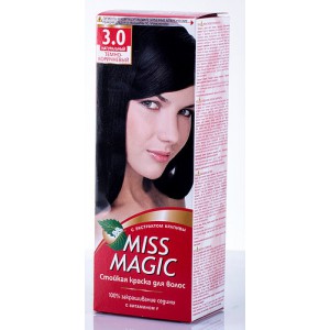 3.0- натуральный темно-коричневый- Стойкая краска д/волос Miss Magic