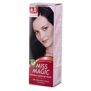 4.0- натуральный коричневый- Стойкая краска д/волос Miss Magic