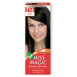 714- темно-коричневый -Стойкая краска д/волос Miss Magic